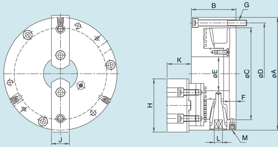 TKT 2-Jaw Powerful Type Adjustment Steel Body Chucks